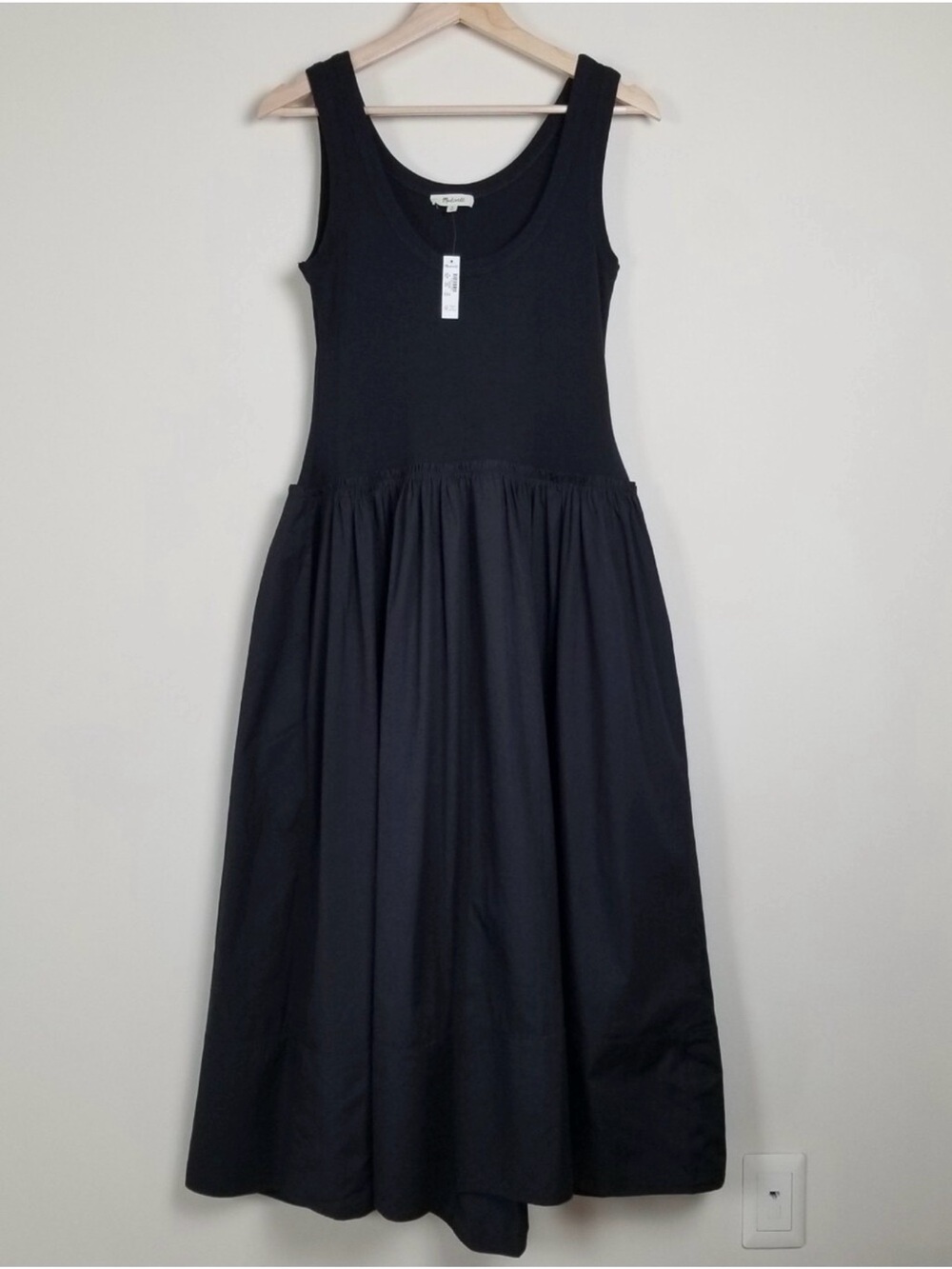 Madewell Mixed Poplin Scoopneck Maxi Dress Medium NWT - Picture 4 of 5